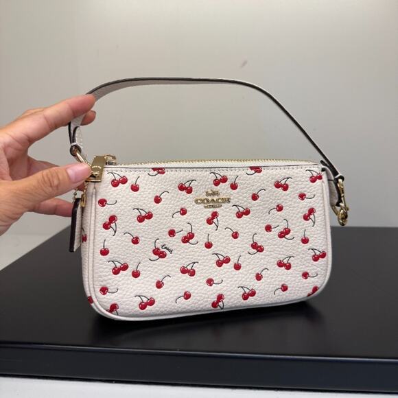 Coach Handbags - Coach Nolita 19 With Cherry Print CEX29 pebbled leather/Gold/Chalk Mult
